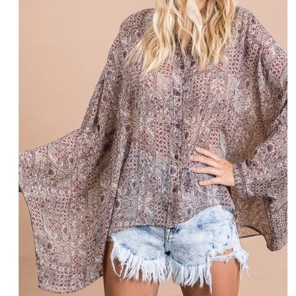 Chiffon Boxy Button Down - Picture 6 of 8